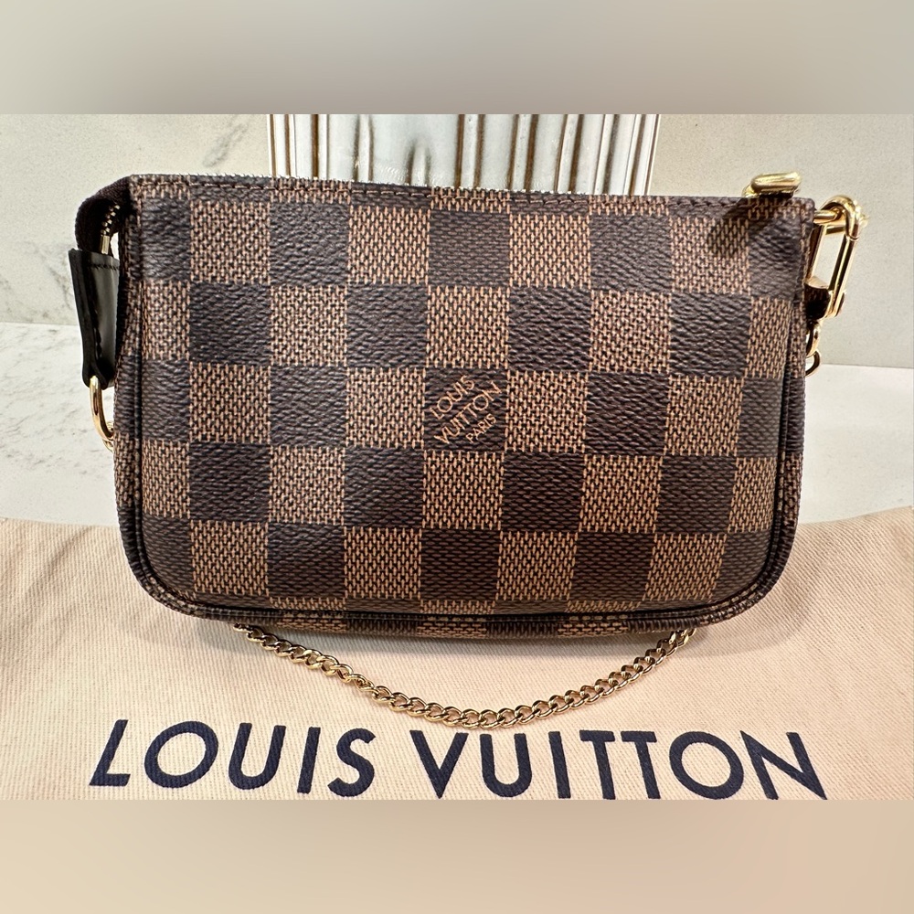 Louis Vuitton Mini Pochette Accessories in Damier Ebene